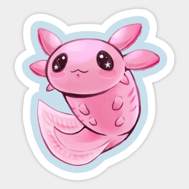 Pink Axolotl Sticker by Khelekmir